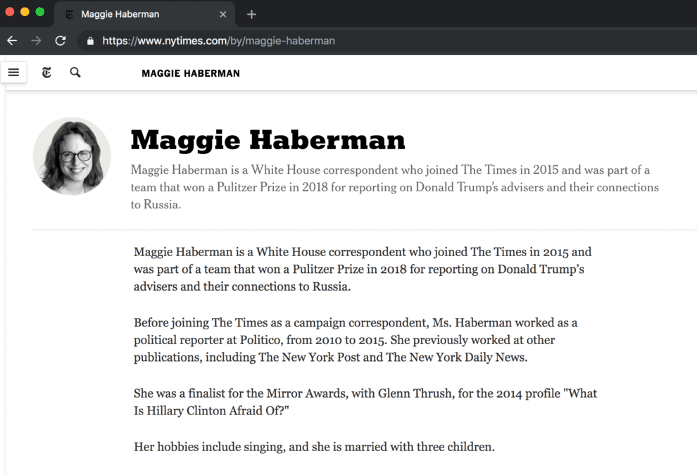 This Just In: Maggie Haberman to give a FREE lecture on April 3