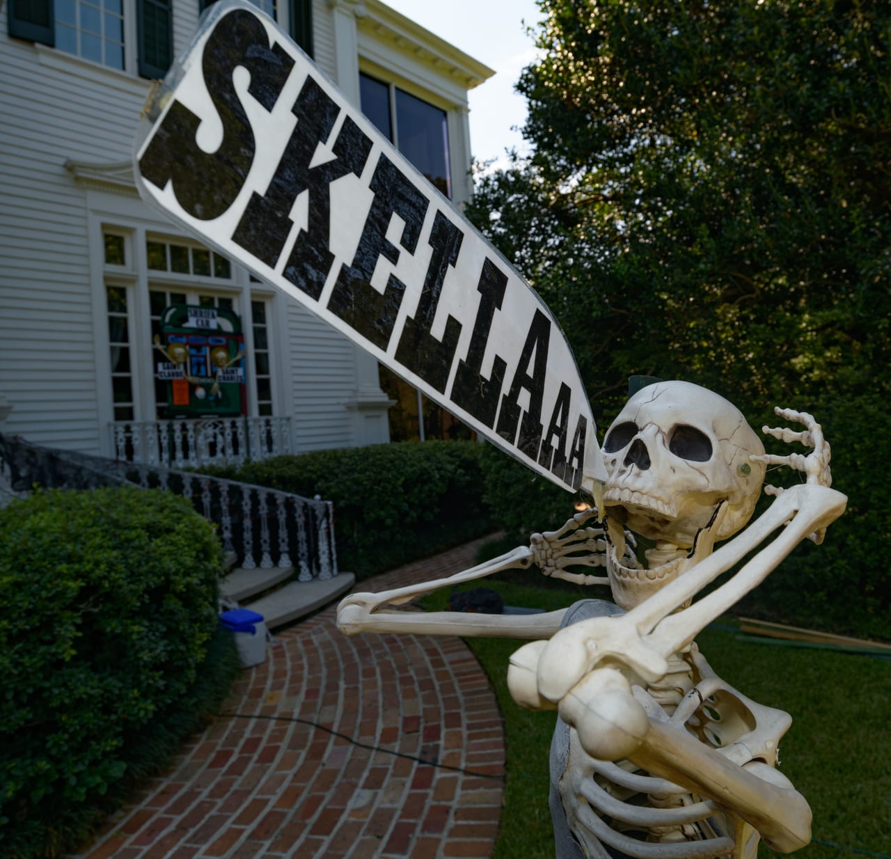 Behind Dem Bones the punny skeleton house on St. Charles Avenue